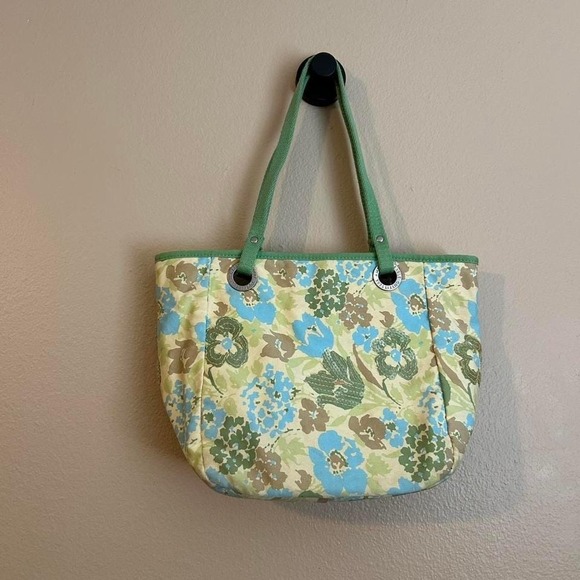American Eagle Outfitters Handbags - American Eagle Shoulder Handbag 2000s Floral Sequin Purse Blue Green